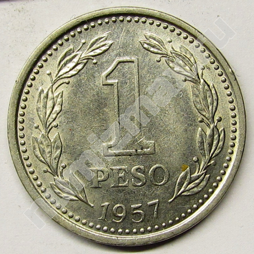 Монета: 1 peso 1957 г. (реверс)