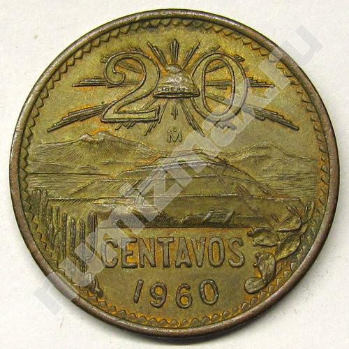 Монета: 20 centavos 1960 г. (реверс)