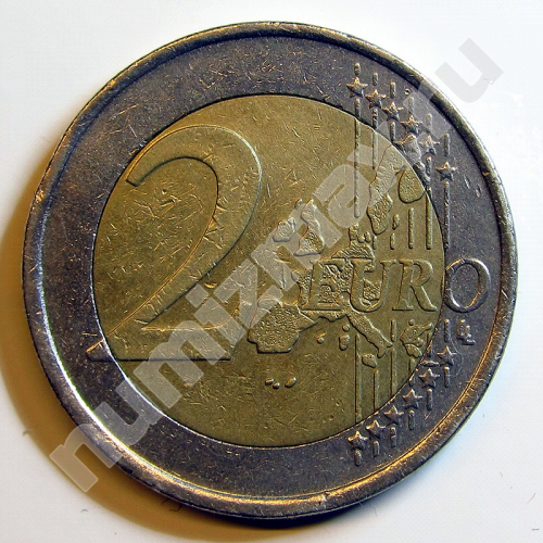 Монета: 2 евро 2002 г. (реверс)