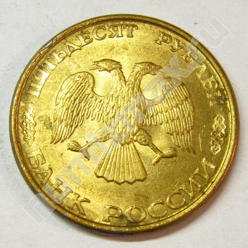 Монета: 50 руб. 1993 г. (аверс)