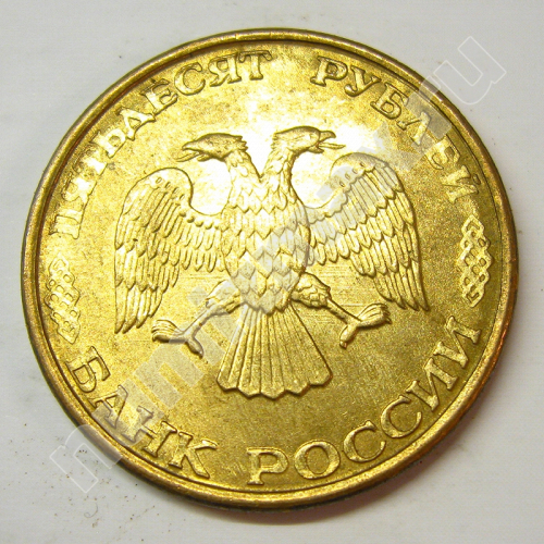 Монета: 50 руб. 1993 г. (аверс)