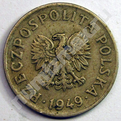 Монета: 20 groszy 1949 г. (аверс)