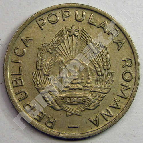 Монета: 25 bani 1954 г. (аверс)