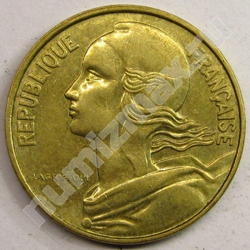 Монета: 10 centimes 1982 г. (аверс)