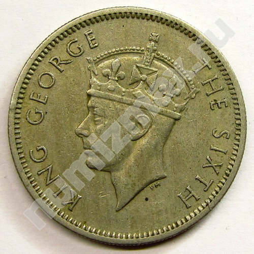 Монета: 1 shilling 1950 г. (аверс)