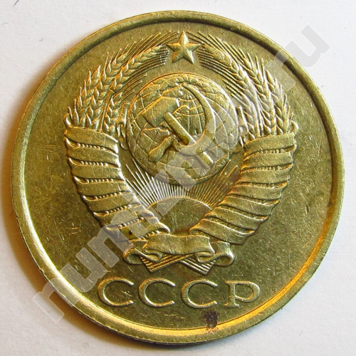Монета: 5 коп. 1988 г. (аверс)