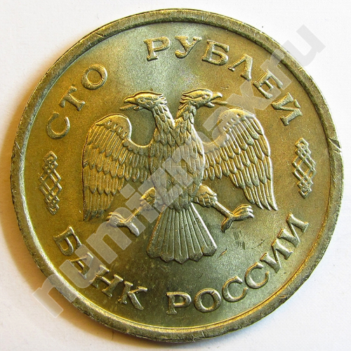Монета: 100 руб. 1993 г. (аверс)