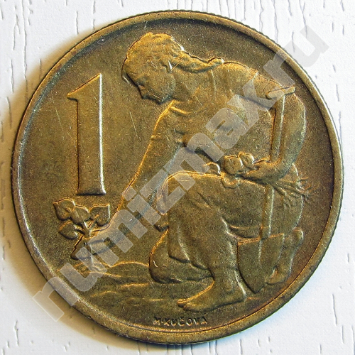 Монета: 1 крона 1959 г. (аверс)