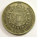 Монета: 1 крона 1929 г. (Швеция)