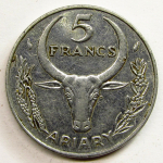 Монета: 5 francs 1982 г. (Мадагаскар)